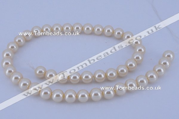 CGL33 10PCS 16 inches 6mm round dyed glass pearl beads wholesale