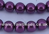 CGL332 10PCS 16 inches 4mm round dyed glass pearl beads wholesale