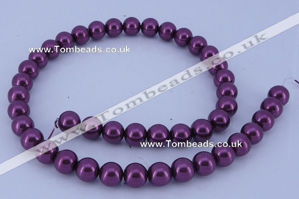 CGL332 10PCS 16 inches 4mm round dyed glass pearl beads wholesale