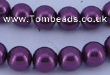 CGL334 10PCS 16 inches 8mm round dyed glass pearl beads wholesale