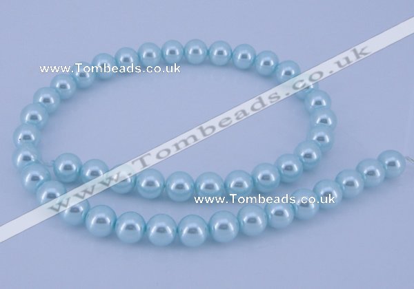 CGL342 10PCS 16 inches 4mm round dyed glass pearl beads wholesale