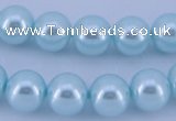 CGL343 10PCS 16 inches 6mm round dyed glass pearl beads wholesale