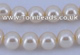 CGL35 5PCS 16 inches 10mm round dyed glass pearl beads wholesale