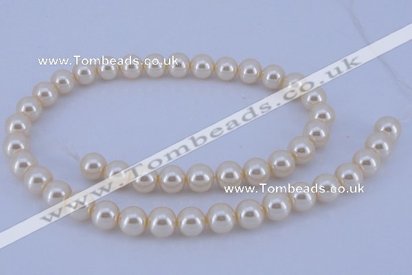 CGL35 5PCS 16 inches 10mm round dyed glass pearl beads wholesale