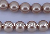 CGL352 10PCS 16 inches 4mm round dyed glass pearl beads wholesale