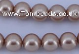 CGL354 10PCS 16 inches 8mm round dyed glass pearl beads wholesale