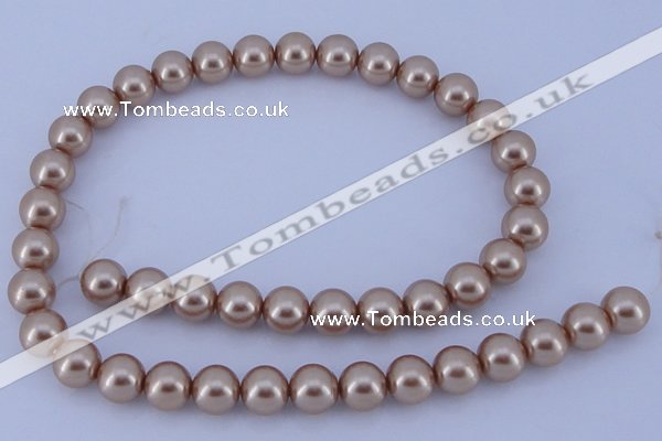 CGL357 5PCS 16 inches 14mm round dyed glass pearl beads wholesale