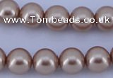 CGL358 5PCS 16 inches 16mm round dyed glass pearl beads wholesale