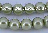 CGL362 10PCS 16 inches 4mm round dyed glass pearl beads wholesale