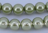 CGL363 10PCS 16 inches 6mm round dyed glass pearl beads wholesale