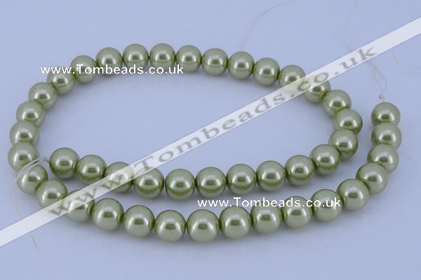 CGL364 10PCS 16 inches 8mm round dyed glass pearl beads wholesale