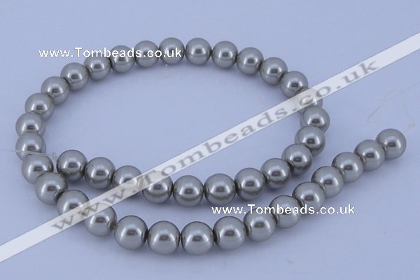 CGL376 5PCS 16 inches 12mm round dyed glass pearl beads wholesale