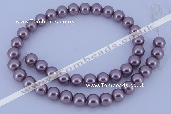 CGL382 10PCS 16 inches 4mm round dyed glass pearl beads wholesale