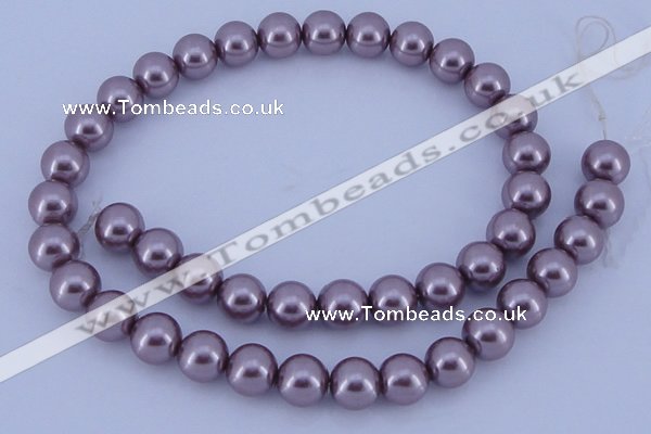 CGL383 10PCS 16 inches 6mm round dyed glass pearl beads wholesale