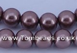 CGL392 10PCS 16 inches 4mm round dyed glass pearl beads wholesale