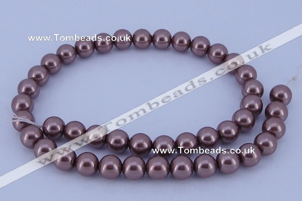 CGL392 10PCS 16 inches 4mm round dyed glass pearl beads wholesale