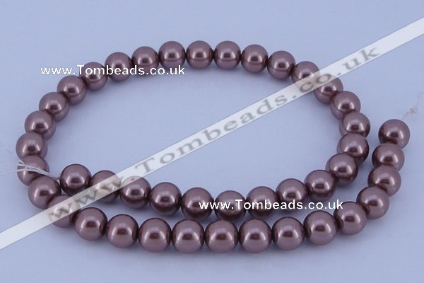 CGL393 10PCS 16 inches 6mm round dyed glass pearl beads wholesale