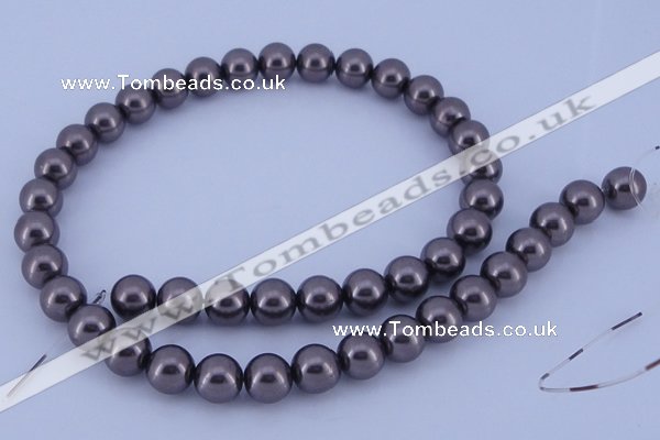 CGL403 10PCS 16 inches 6mm round dyed glass pearl beads wholesale