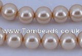 CGL42 10PCS 16 inches 4mm round dyed glass pearl beads wholesale