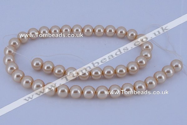 CGL42 10PCS 16 inches 4mm round dyed glass pearl beads wholesale