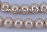 CGL44 10PCS 16 inches 8mm round dyed glass pearl beads wholesale