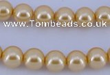 CGL52 10PCS 16 inches 4mm round dyed glass pearl beads wholesale