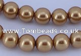 CGL62 10PCS 16 inches 4mm round dyed glass pearl beads wholesale