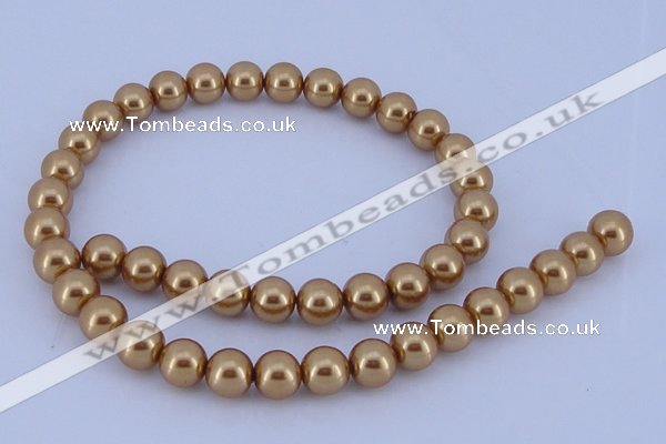 CGL62 10PCS 16 inches 4mm round dyed glass pearl beads wholesale