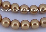 CGL63 10PCS 16 inches 6mm round dyed glass pearl beads wholesale