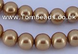 CGL64 10PCS 16 inches 8mm round dyed glass pearl beads wholesale