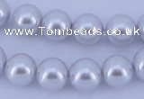 CGL72 10PCS 16 inches 4mm round dyed glass pearl beads wholesale