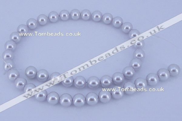 CGL73 10PCS 16 inches 6mm round dyed glass pearl beads wholesale