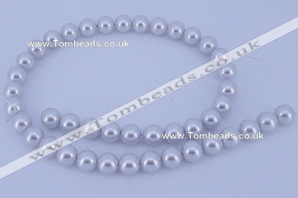 CGL74 10PCS 16 inches 8mm round dyed glass pearl beads wholesale