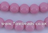 CGL836 10PCS 16 inches 4mm round heated glass pearl beads wholesale