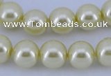 CGL84 10PCS 16 inches 8mm round dyed glass pearl beads wholesale