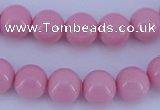 CGL840 5PCS 16 inches 12mm round heated glass pearl beads wholesale