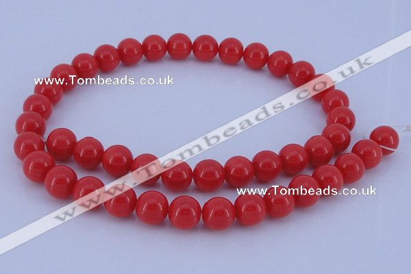 CGL847 5PCS 16 inches 14mm round heated glass pearl beads wholesale