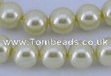 CGL85 5PCS 16 inches 10mm round dyed glass pearl beads wholesale