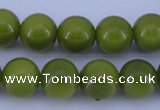 CGL872 10PCS 16 inches 4mm round heated glass pearl beads wholesale