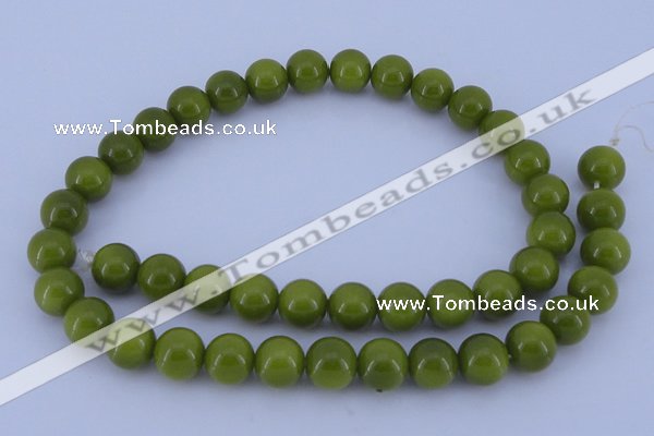 CGL875 5PCS 16 inches 10mm round heated glass pearl beads wholesale