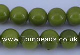 CGL877 5PCS 16 inches 14mm round heated glass pearl beads wholesale