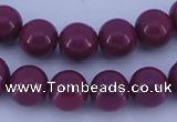 CGL878 10PCS 16 inches 4mm round heated glass pearl beads wholesale