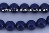 CGL891 10PCS 16 inches 6mm round heated glass pearl beads wholesale