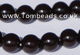 CGL896 10PCS 16 inches 4mm round heated glass pearl beads wholesale