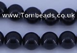 CGL903 10PCS 16 inches 6mm round heated glass pearl beads wholesale