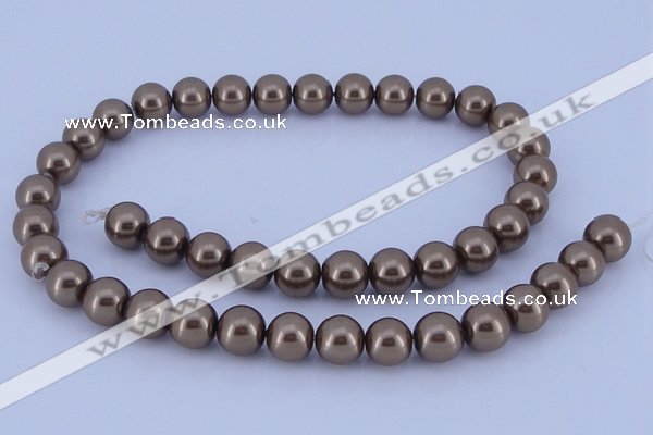 CGL93 10PCS 16 inches 6mm round dyed glass pearl beads wholesale