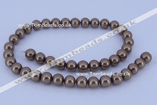 CGL95 5PCS 16 inches 10mm round dyed glass pearl beads wholesale