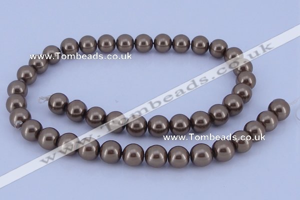 CGL97 5PCS 16 inches 14mm round dyed glass pearl beads wholesale