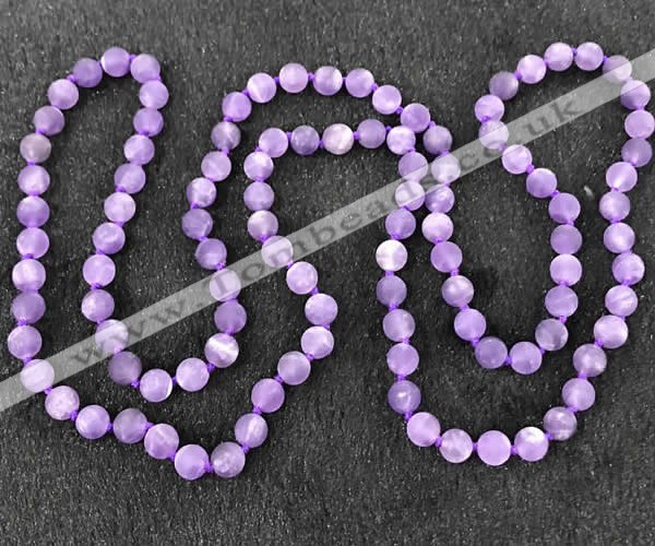 CGN1000 8mm round matte amethyst 108 beads mala necklaces