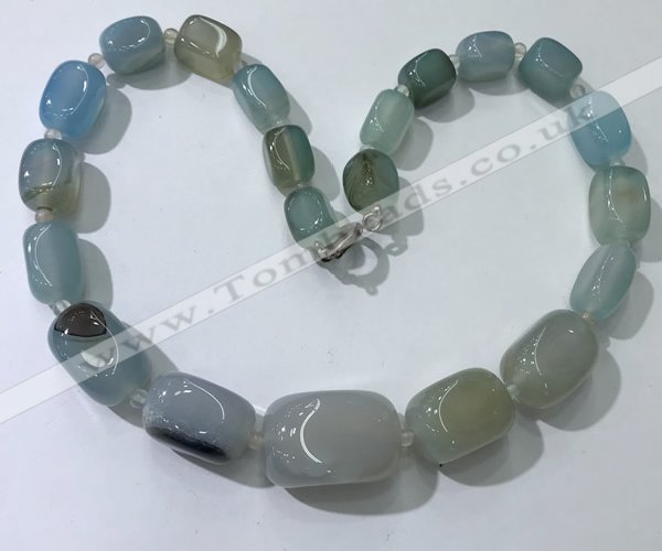 CGN106 20 inches 10*15mm - 20*30mm nuggets agate gemstone necklaces